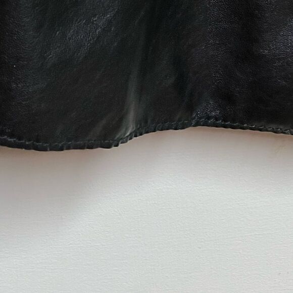 LAMARQUE Melika Black Lamb Leather Open Front Moto Jacket Sz 6 - Picture 5 of 8